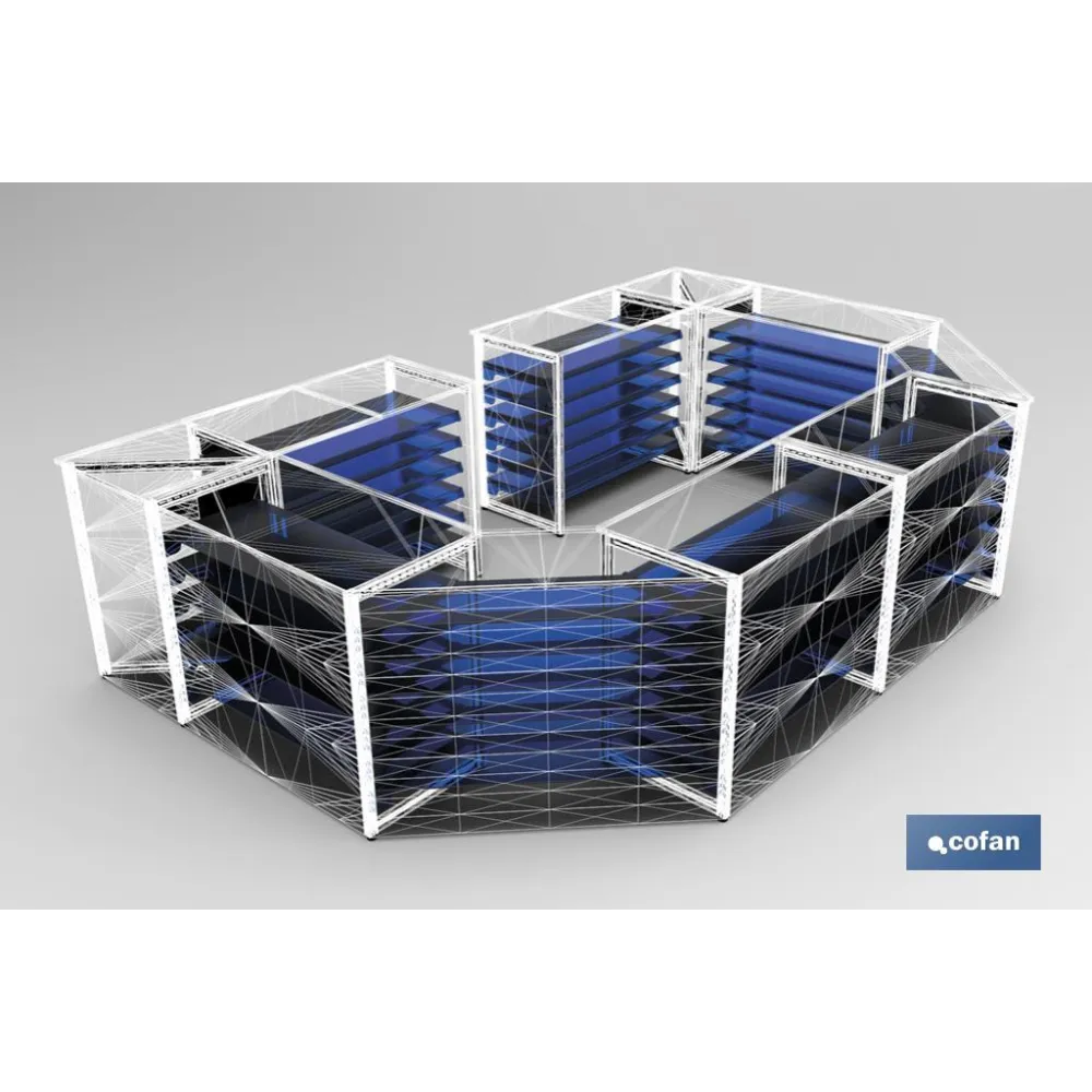 BANDEJA 1000X400 MM + 2 CARTELAS 400 MM CON TOPE TRASERO (PACK: 1 UDS) - Almacén de Ferretería Acor