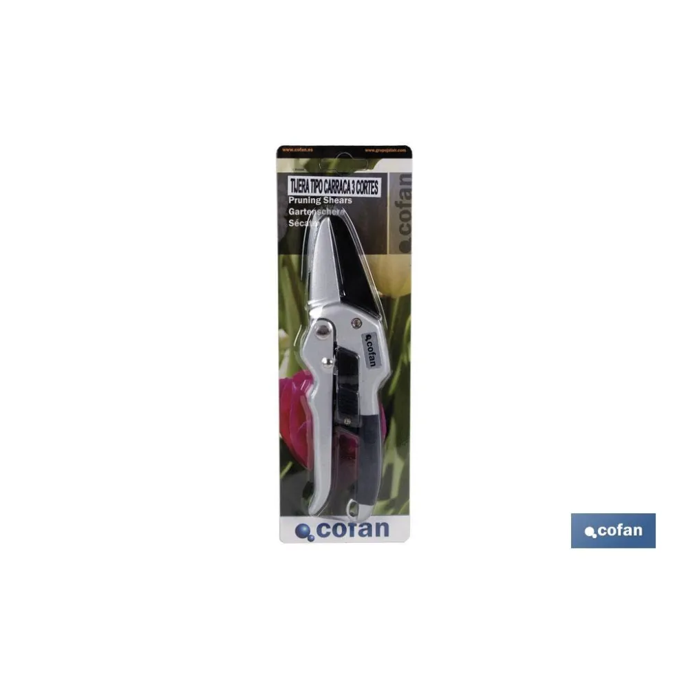 TIJERA TIPO CARRACA 3 CORTES (PACK: 1 UDS) - Almacén de Ferretería Acor