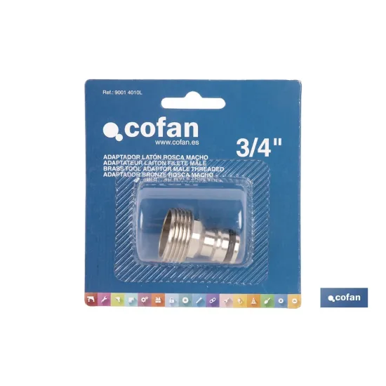 ADAPTADOR LATÓN ROSCA MACHO 3/4 (PACK: 1 UDS) - Almacén de Ferretería Acor