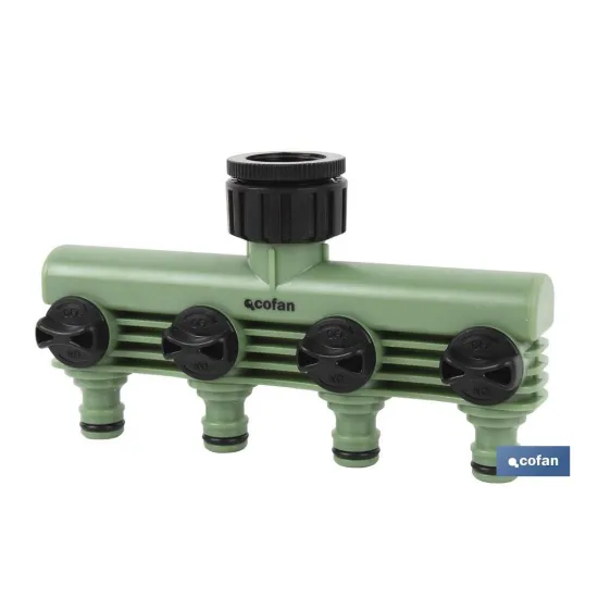 COLECTOR DE RIEGO 4 SALIDAS AJUSTABLES (PACK: 1 UDS) - Almacén de Ferretería Acor