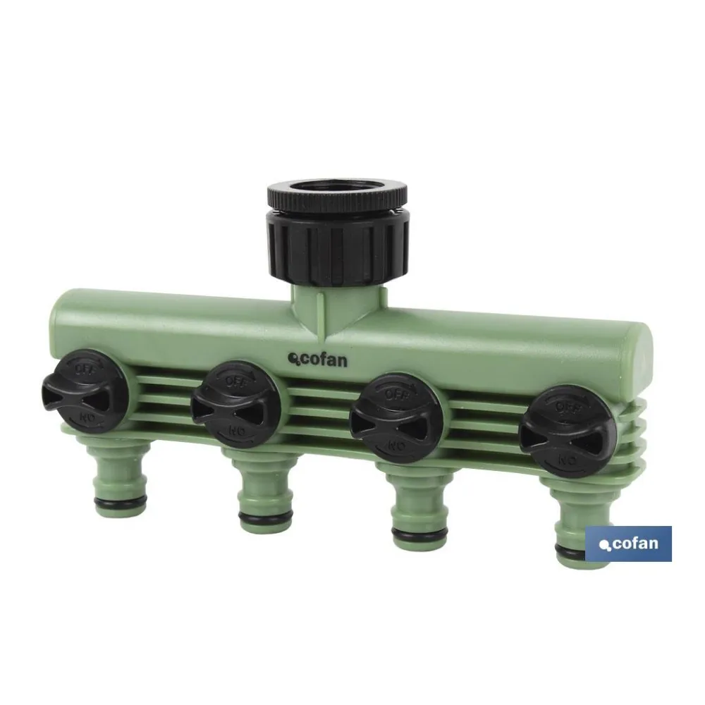 COLECTOR DE RIEGO 4 SALIDAS AJUSTABLES (PACK: 1 UDS) - Almacén de Ferretería Acor