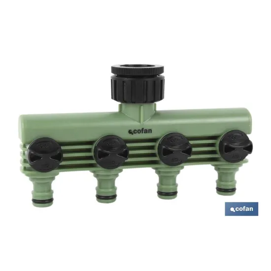 COLECTOR DE RIEGO 4 SALIDAS AJUSTABLES (PACK: 1 UDS) - Almacén de Ferretería Acor