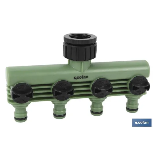 COLECTOR DE RIEGO 4 SALIDAS AJUSTABLES (PACK: 1 UDS) - Almacén de Ferretería Acor