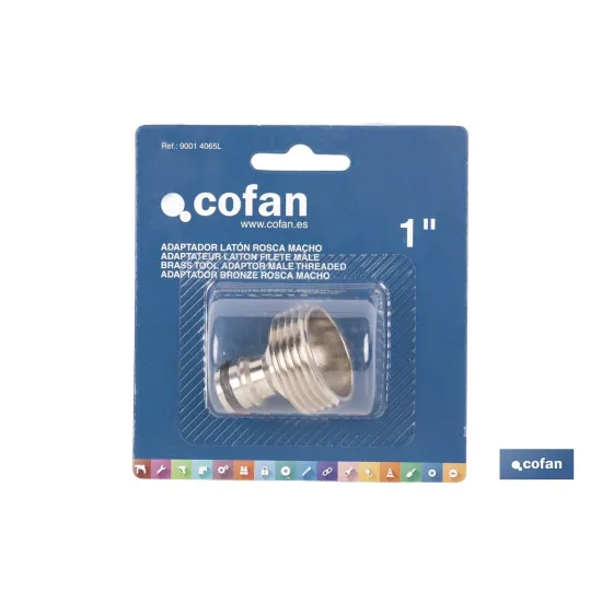 ADAPTADOR LATÓN ROSCA MACHO 1 (PACK: 1 UDS) - Almacén de Ferretería Acor