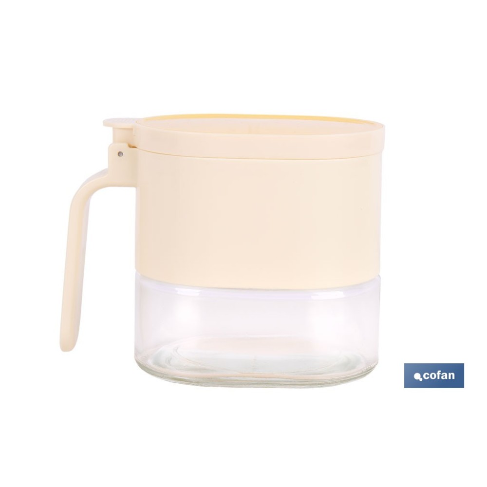AZUCARERO/SALERO DE VIDRIO CON TAPA Y CUCHARILLA