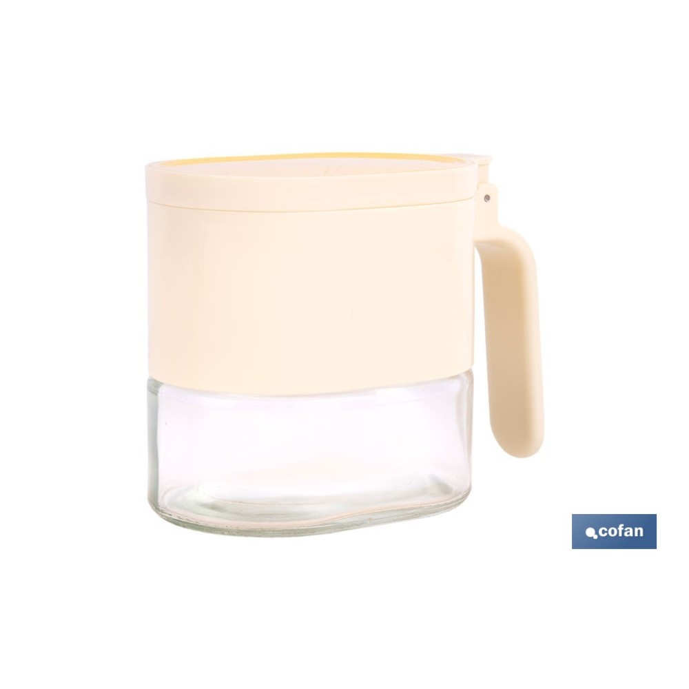AZUCARERO/SALERO DE VIDRIO CON TAPA Y CUCHARILLA