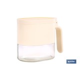 AZUCARERO/SALERO DE VIDRIO CON TAPA Y CUCHARILLA