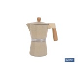 CAFETERA ITALIANA DE INDUCCIÓN BEIGE CON GRANITO 6 TAZAS