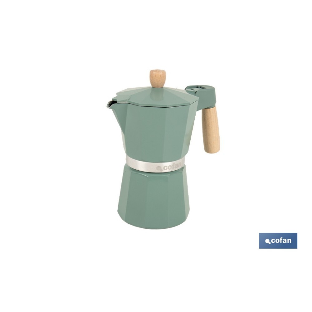 CAFETERA ITALIANA DE INDUCCIÓN VERDE 6 TAZAS