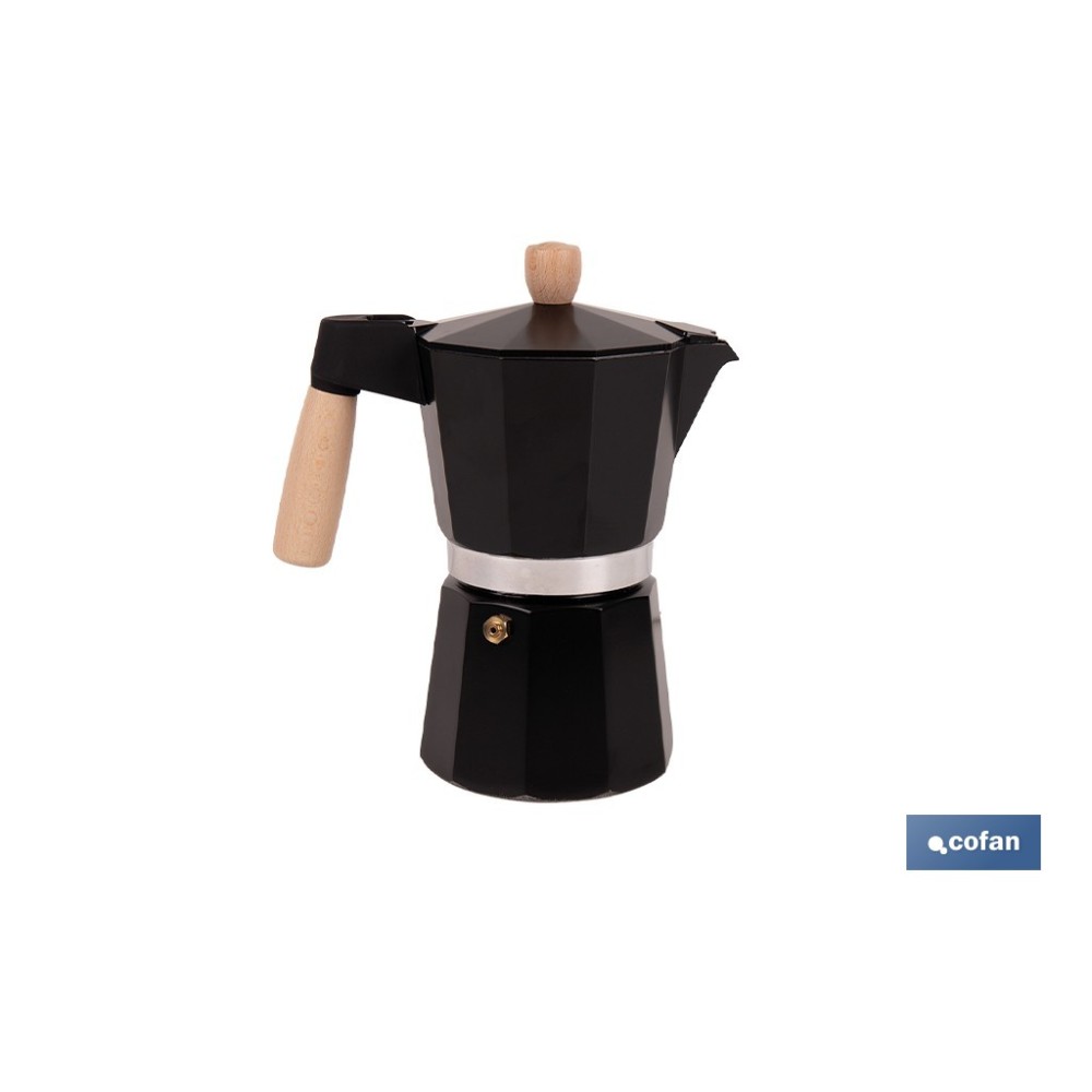 CAFETERA ITALIANA DE INDUCCIÓN NEGRA 6 TAZAS