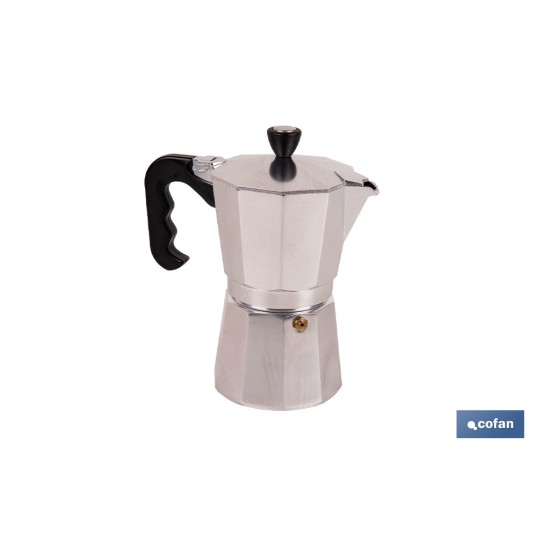 CAFETERA ITALIANA DE ALUMINIO PARA INDUCCIÓN 6 TAZAS