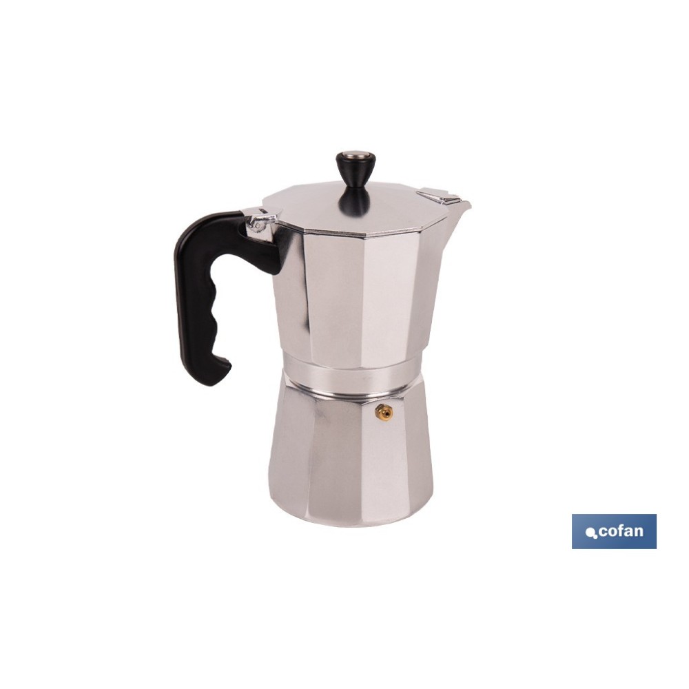 CAFETERA ITALIANA DE ALUMINIO PARA INDUCCIÓN 9 TAZAS
