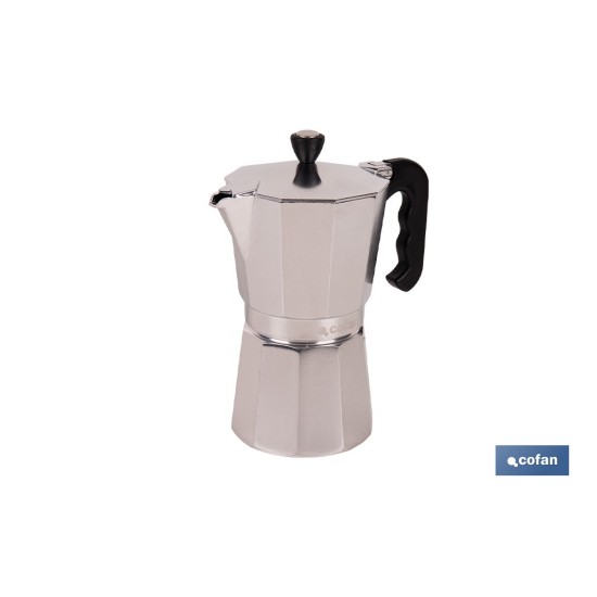 CAFETERA ITALIANA DE ALUMINIO PARA INDUCCIÓN 9 TAZAS