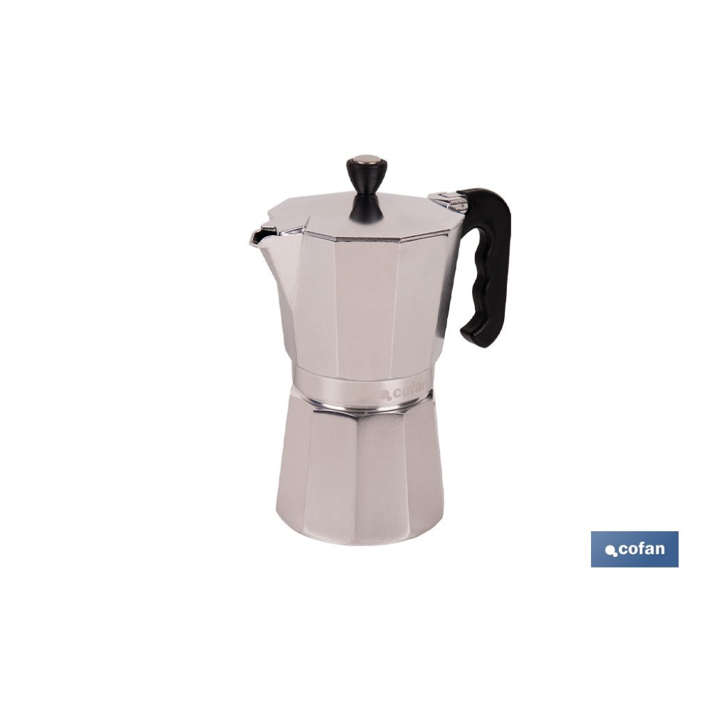 CAFETERA ITALIANA DE ALUMINIO PARA INDUCCIÓN 9 TAZAS