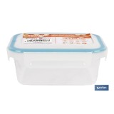 FIAMBRERA AZUL RECTANGULAR CON JUNTA BI-MATERIA MODELO YUBA 1 L