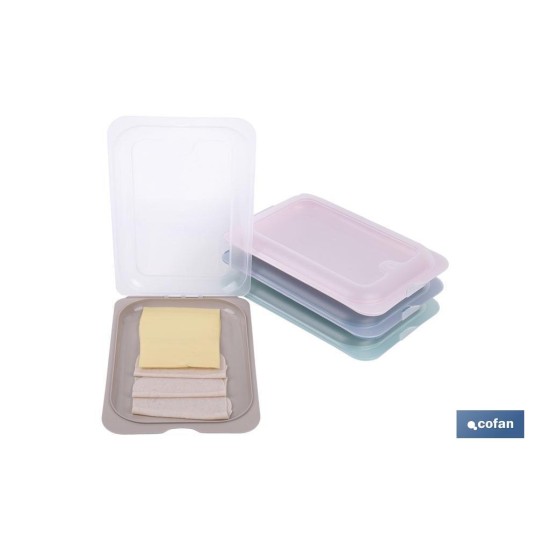 PACK DE 4 PORTAEMBUTIDOS APILABLES CREMA, AZUL, VERDE, NUDE 25 X 17 X 3 CM