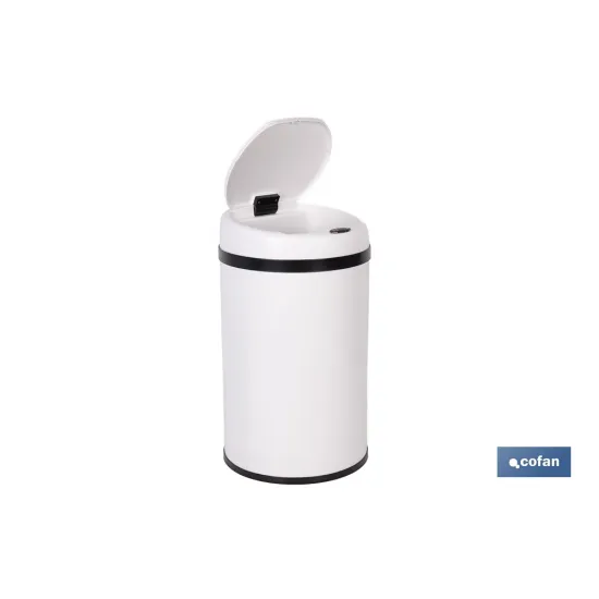 CUBO DE BASURA BLANCO CON SENSOR Y CUBO INTERIOR 30 L 52 X 30,5 CM (PACK: 1 UDS) - Almacén de Ferretería Acor