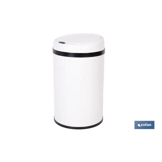 CUBO DE BASURA BLANCO CON SENSOR Y CUBO INTERIOR 30 L 52 X 30,5 CM (PACK: 1 UDS) - Almacén de Ferretería Acor