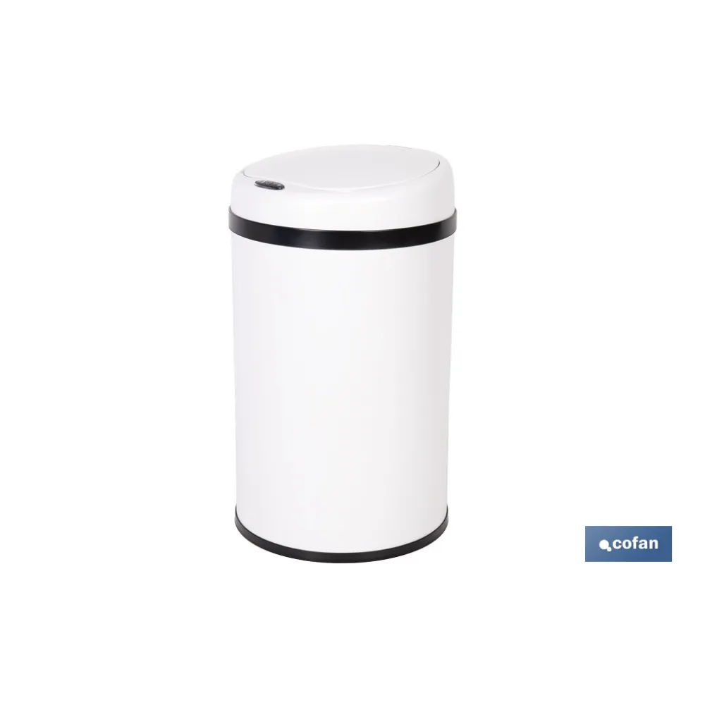 CUBO DE BASURA BLANCO CON SENSOR Y CUBO INTERIOR 30 L 52 X 30,5 CM (PACK: 1 UDS) - Almacén de Ferretería Acor