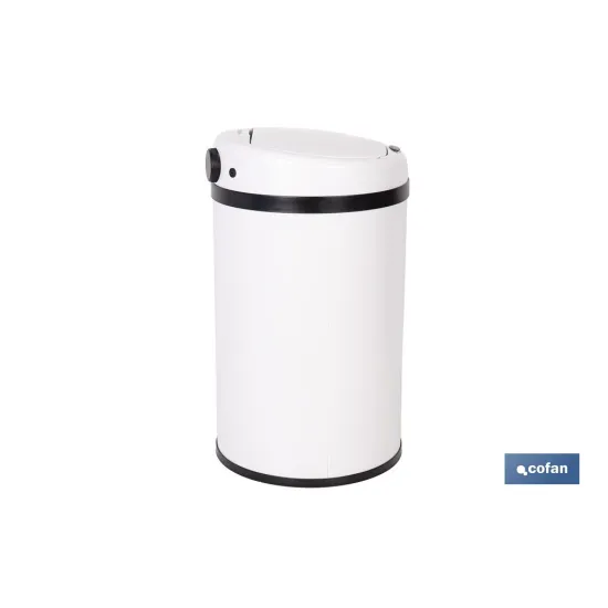 CUBO DE BASURA BLANCO CON SENSOR Y CUBO INTERIOR 30 L 52 X 30,5 CM (PACK: 1 UDS) - Almacén de Ferretería Acor