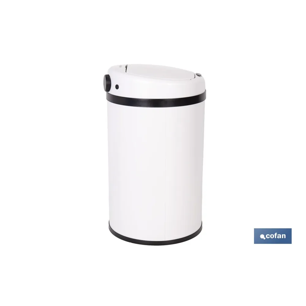 CUBO DE BASURA BLANCO CON SENSOR Y CUBO INTERIOR 30 L 52 X 30,5 CM (PACK: 1 UDS) - Almacén de Ferretería Acor
