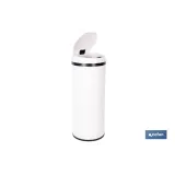 CUBO DE BASURA BLANCO CON SENSOR Y CUBO INTERIOR 50 L 30,5 X 78 CM (PACK: 1 UDS) - Almacén de Ferretería Acor