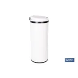 CUBO DE BASURA BLANCO CON SENSOR Y CUBO INTERIOR 50 L 30,5 X 78 CM (PACK: 1 UDS) - Almacén de Ferretería Acor
