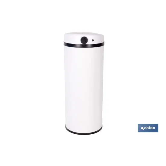 CUBO DE BASURA BLANCO CON SENSOR Y CUBO INTERIOR 50 L 30,5 X 78 CM (PACK: 1 UDS) - Almacén de Ferretería Acor