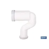 MANGUITO DE CONEXIÓN ACODADO 45° RECORTABLE PARA INODORO CON GOMA LABIADA Ø110 MM (PACK: 1 UDS) - Almacén de Ferretería Acor
