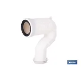MANGUITO DE CONEXIÓN ACODADO 45° RECORTABLE PARA INODORO CON GOMA LABIADA Ø110 MM (PACK: 1 UDS) - Almacén de Ferretería Acor