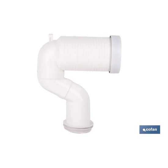 MANGUITO DE CONEXIÓN ACODADO 45° RECORTABLE PARA INODORO CON GOMA LABIADA Ø110 MM (PACK: 1 UDS) - Almacén de Ferretería Acor