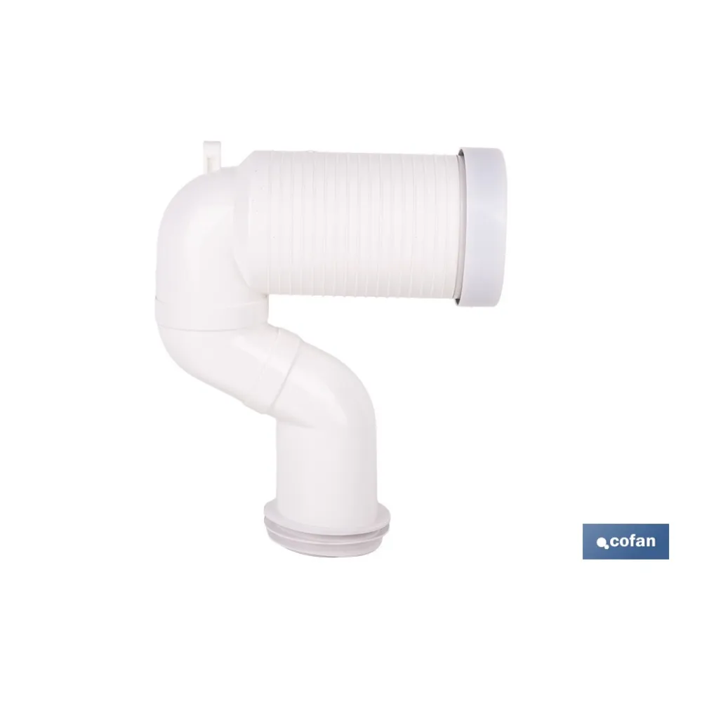 MANGUITO DE CONEXIÓN ACODADO 45° RECORTABLE PARA INODORO CON GOMA LABIADA Ø110 MM (PACK: 1 UDS) - Almacén de Ferretería Acor
