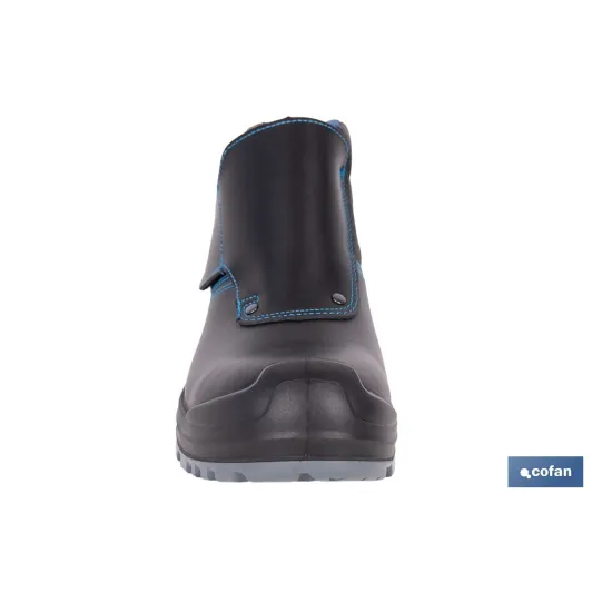 BOTA DE PIEL NEGRA CON VELCRO S3S MODELO URIAN PRO TALLA 46