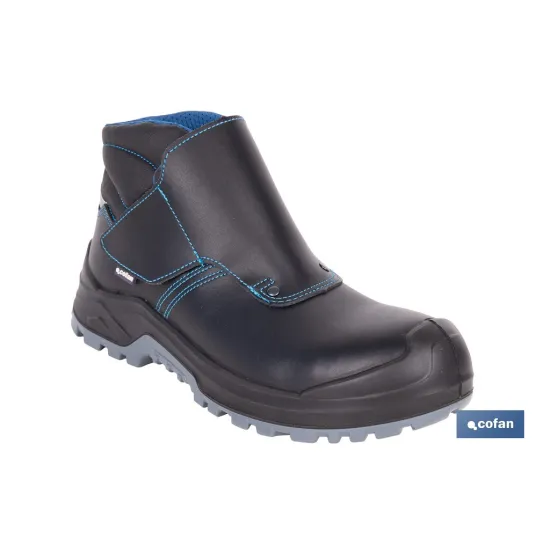 BOTA DE PIEL NEGRA CON VELCRO S3S MODELO URIAN PRO TALLA 47 (PACK: 1 UDS) - Almacén de Ferretería Acor
