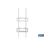 CESTA DE DUCHA DOBLE CON COLGADOR DE ACERO INOXIDABLE 304 (PACK: 1 UDS) - Almacén de Ferretería Acor