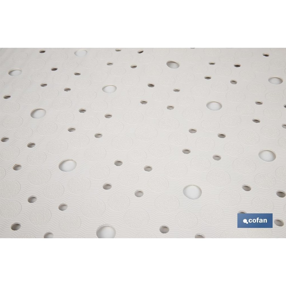 ALFOMBRA ANTIDESLIZANTE CON VENTOSAS  BAÑERA/DUCHA BLANCO 53 X 53 cm