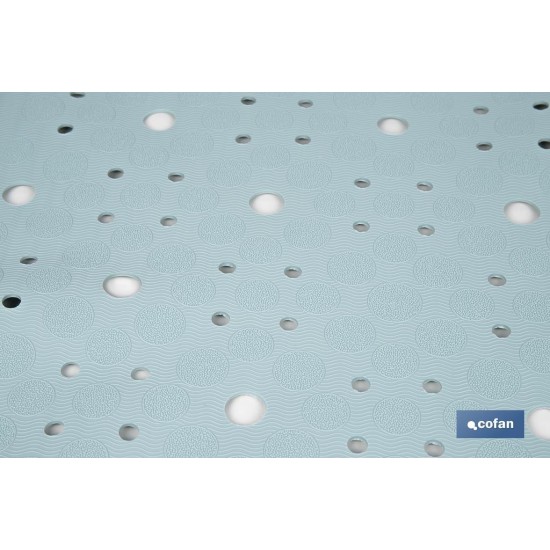 ALFOMBRA ANTIDESLIZANTE CON VENTOSAS BAÑERA/ DUCHA AZUL CLARO 53 X 53 cm