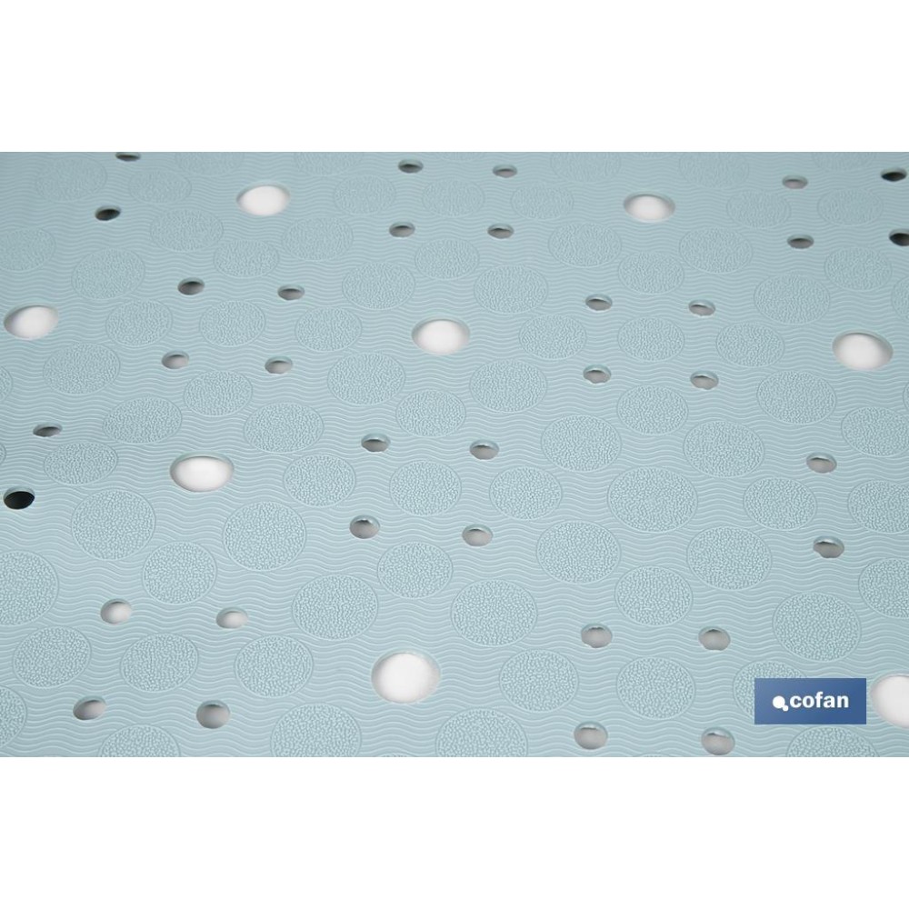 ALFOMBRA ANTIDESLIZANTE CON VENTOSAS BAÑERA/ DUCHA AZUL CLARO 53 X 53 cm