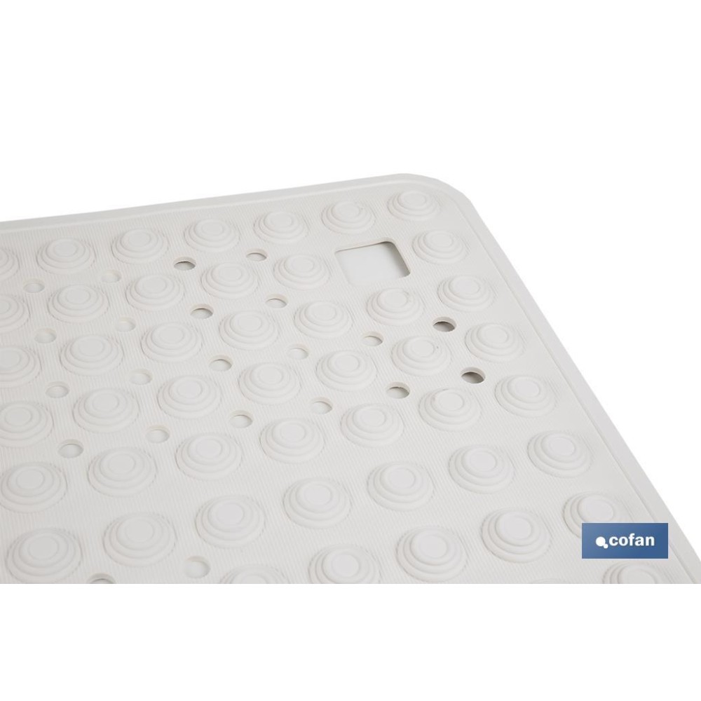 ALFOMBRA PLUS ANTIDESLIZANTE CON VENTOSAS BAÑERA/ DUCHA BLANCO 60 X 60 cm
