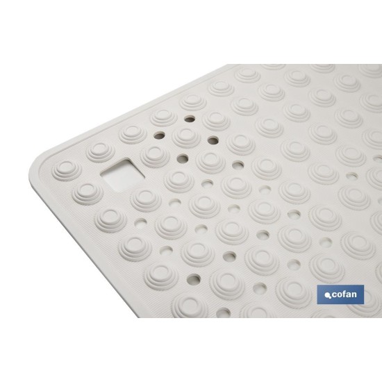 ALFOMBRA PLUS ANTIDESLIZANTE CON VENTOSAS BAÑERA/ DUCHA BLANCO 60 X 60 cm
