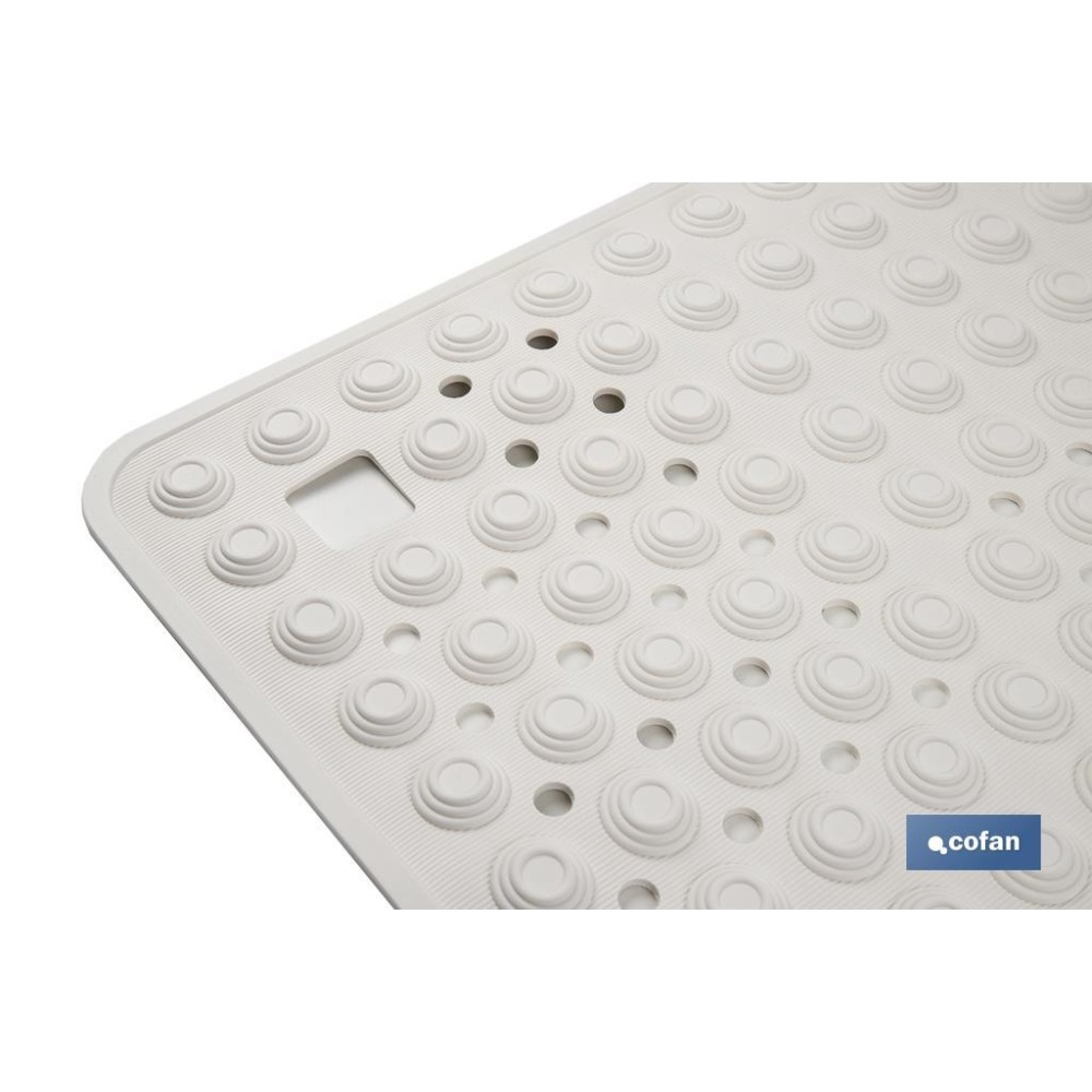 ALFOMBRA PLUS ANTIDESLIZANTE CON VENTOSAS BAÑERA/ DUCHA BLANCO 60 X 60 cm