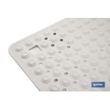 ALFOMBRA PLUS ANTIDESLIZANTE CON VENTOSAS BAÑERA/ DUCHA BLANCO 60 X 60 cm