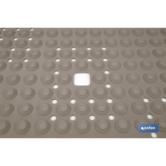 ALFOMBRA PLUS  ANTIDESLIZANTE CON VENTOSAS BAÑERA/ DUCHA BEIS PIEDRA 60 X 60 cm
