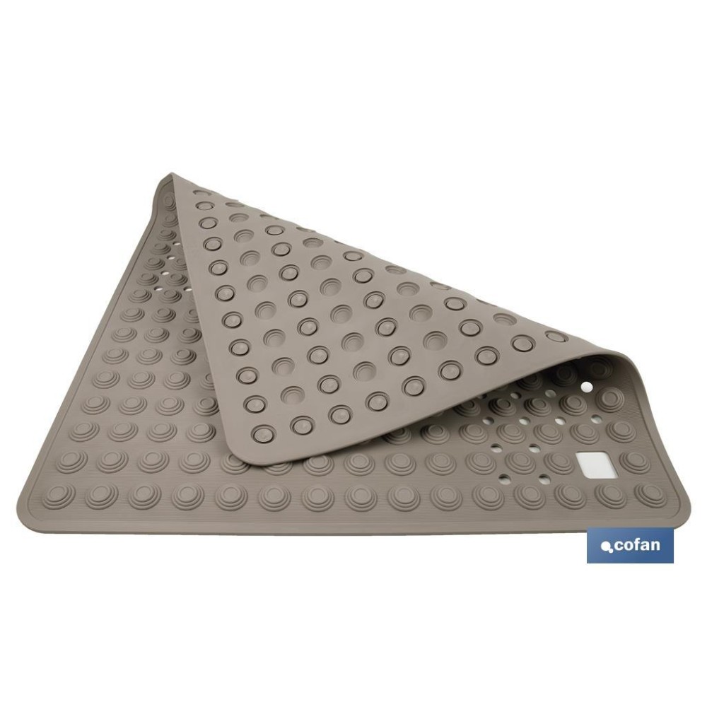 ALFOMBRA PLUS  ANTIDESLIZANTE CON VENTOSAS BAÑERA/ DUCHA BEIS PIEDRA 60 X 60 cm