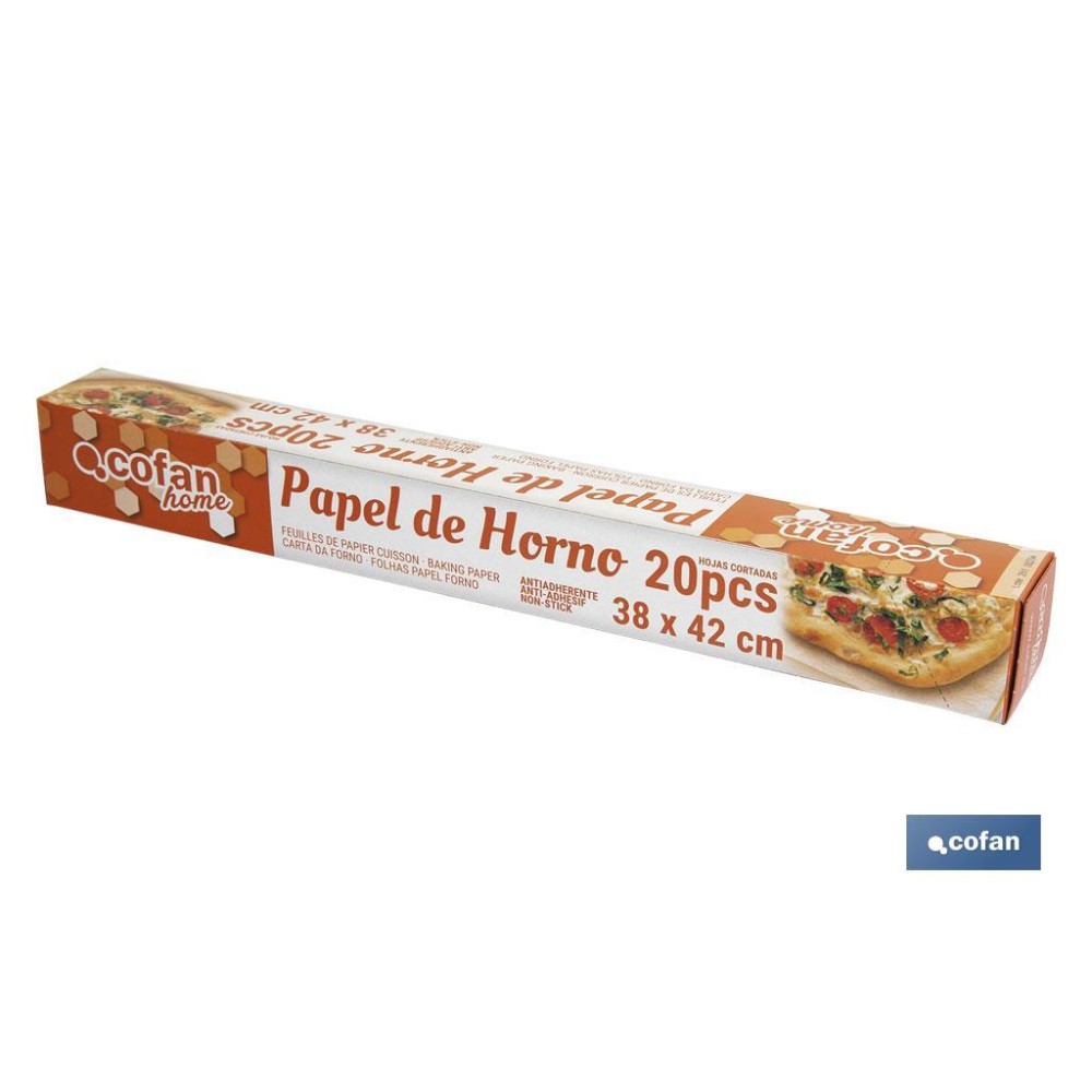 HOJAS PAPEL HORNO 20UDS 38 X 42CM