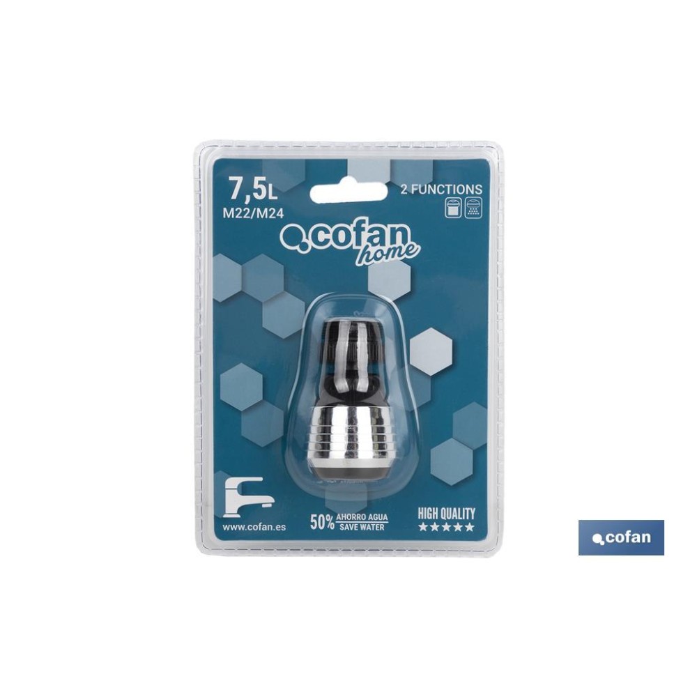 GRIFO BORBOTEADOR 2 FUNC.CON FILTRO AIREADOR AHORRO AGUA Ø38mm