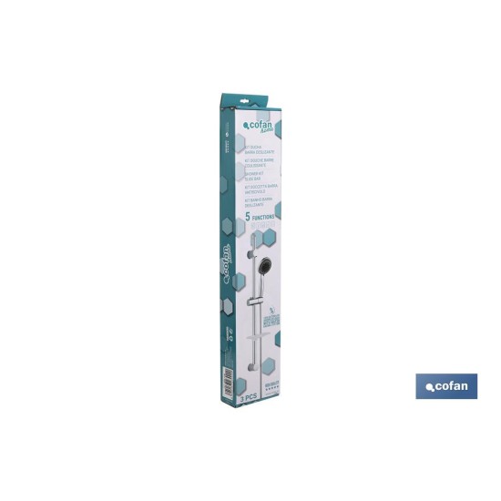 KIT DUCHA BARRA DESLIZANTE 3 PCS 5 FUNCIONES