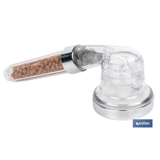 MANGO DE DUCHA IÓNICA CON ESFERAS MINERALES TRES FUNCIONES MODELO RELAX
