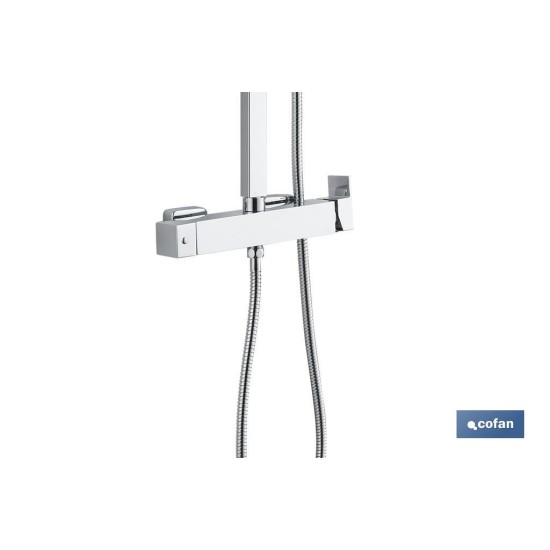 COLUMNA DE DUCHA MONOMANDO DISEÑO CUADRADO 90-1.40 CM