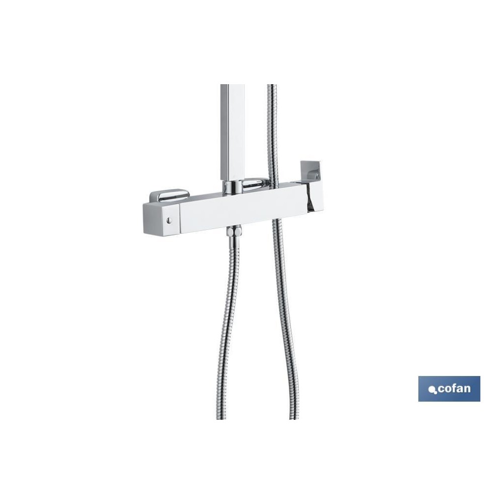 COLUMNA DE DUCHA MONOMANDO DISEÑO CUADRADO 90-1.40 CM